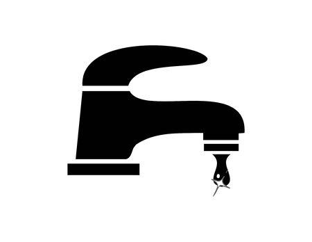 Water Faucet with drop. Vector illustrationのイラスト素材