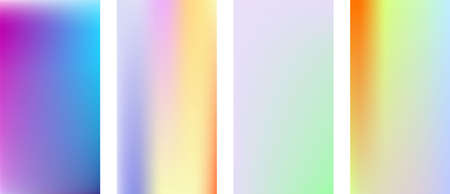 Set of Gradient Colorful Background. Screen Design For Mobile App. Vector illustration.