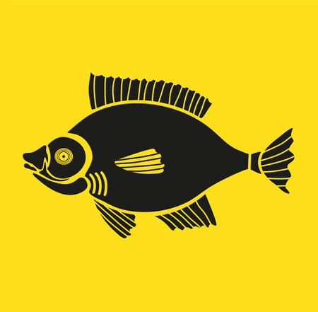 Silhouette of fish. Vector illustration.のイラスト素材