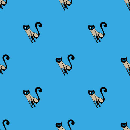 Seamless pattern with cute catsのイラスト素材