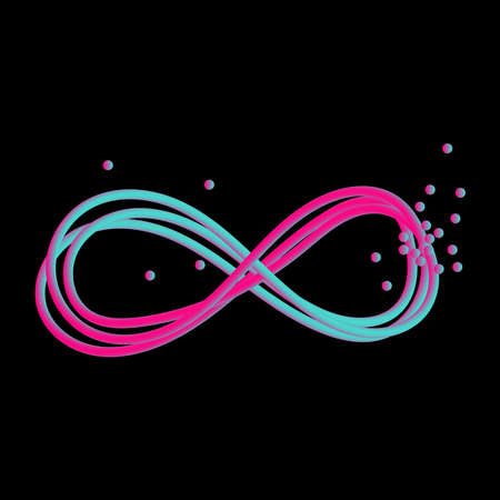 Infinity sign with 3d effect. Colorful gradient in the shape of the infinity symbol. Vector...