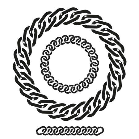 Chain link ring. Decorative circle frame.のイラスト素材