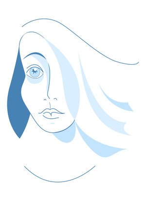 Vector illustration of Wave in blue and whiteのイラスト素材