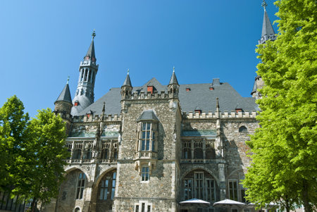 Historical City Hall in Aachen, Germanyのeditorial素材