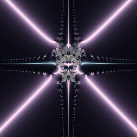 Elegant funky fractal art design in black and purple.の写真素材