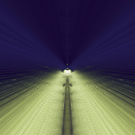 Elegant fractal design, abstract psychedelic art, blue night and sparkling raysの写真素材