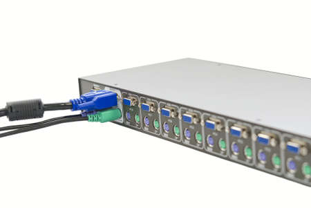 KVM  keyboard, video and mouse  switch isolated on white background