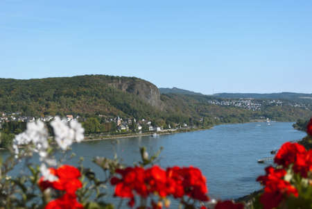 View on the river Rhein from Apollinaris church in Remagen, Germanyの素材 [FY31019138864]