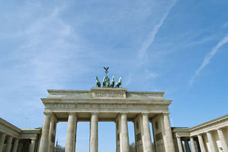 Brandenburg Gate Quadriga  German  Brandenburger Tor , former city gate, landmarks of Germany, on...