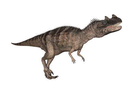 3D rendering of a dinosaur Ceratosaurus isolated on white backgroundの写真素材