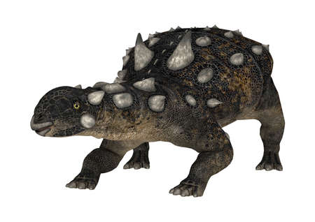 3D rendering of a dinosaur Euoplocephalus isolated on white backgroundの写真素材