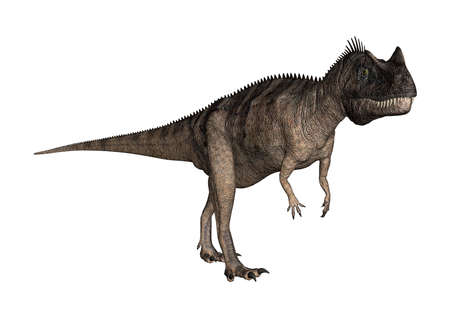 3D rendering of a dinosaur Ceratosaurus isolated on white backgroundの写真素材