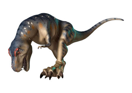 3D rendering of a dinosaur Tyrannosaurus isolated on white background