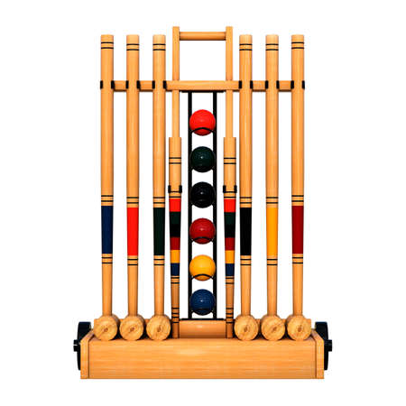 3D rendering of a croquet stand isolated on white background