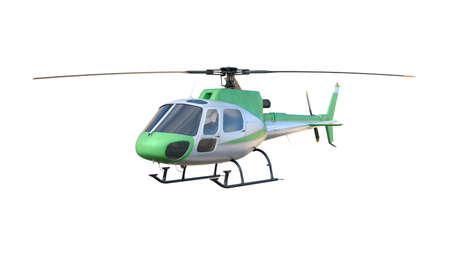 3D rendering of a helicopter isolated on white backgroundの写真素材