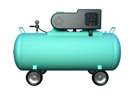 3D rendering of an air compressor isolated on white backgroundの写真素材