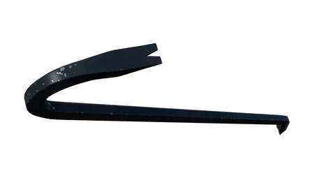3D rendering of a black crowbar isolated on white backgroundの写真素材