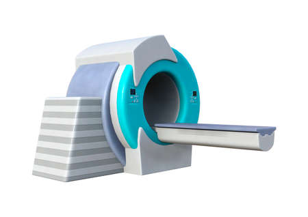 3D rendering of a MRI scanner isolated on white background