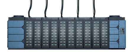 3D rendering of a server isolated on white background