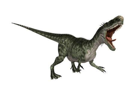 3D rendering of a dinosaur Monolophosaurus isolated on white background