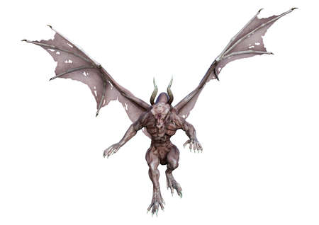 3D rendering of a fantasy vampire dragon isolated on white background