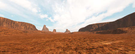 3D rendering of a desert landscapeの写真素材