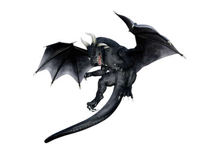 3D rendering of a fairy tale dragon isolated on white background