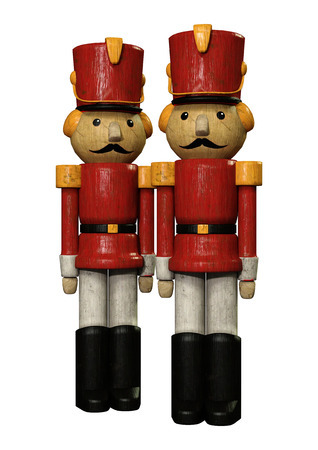 3D rendering of toy soldiers isolated on white background