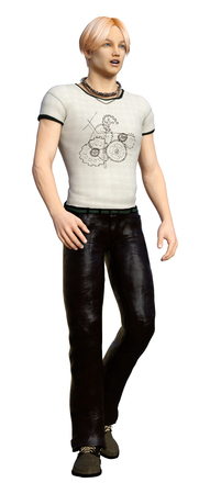 3D rendering of a teenager boy isolated on white background