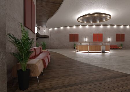 3D rendering of an event complex interiorの写真素材