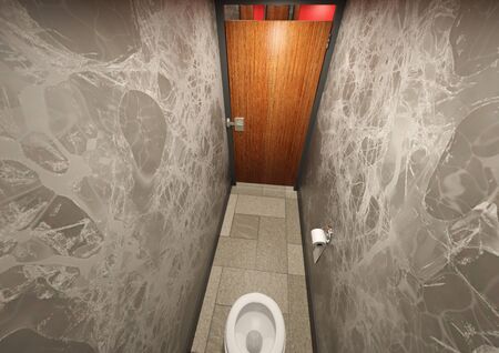 3D rendering of a restroom toilet cabin insideの写真素材