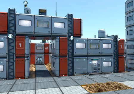 3D rendering of a fantasy science fiction city