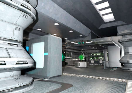 3D rendering of a science fiction botanical space laboratory
