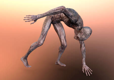 3D rendering of a fantasy science fiction alien