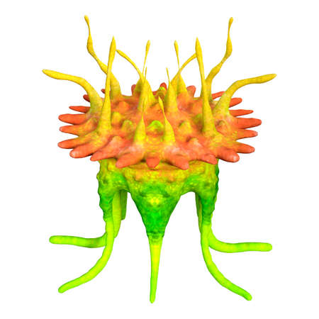 3D rendering of a fantasy alien plant isolated on white backgroundの写真素材