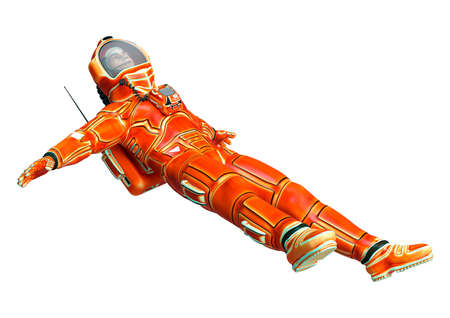 3D rendering of an astronaut isolated on white background