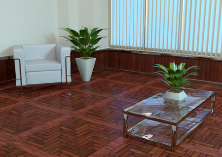 3D rendering of a living room interiorの写真素材
