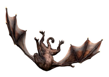 3D rendering of a fantasy dragon isolated on whiteの写真素材