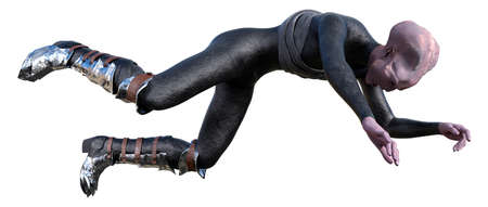 3D rendering of a fantasy alien isolated on white backgroundの写真素材