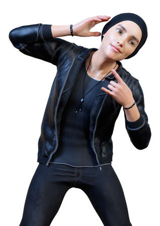 3D rendering of a teenager boy isolated on white background