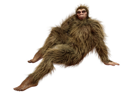 3D rendering of a Sasquatch or Bigfoot isolated on white background