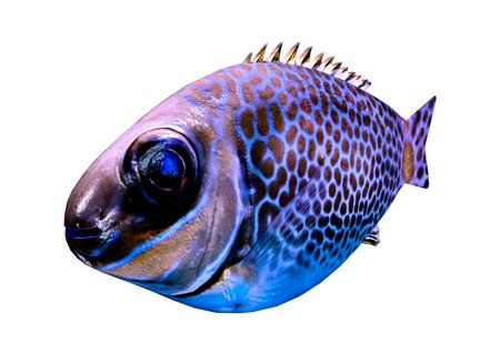 3D rendering of a purple tropical saltwater fish isolated on white background