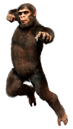 3D rendering of a big chimpanzee ape isolated on white background