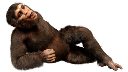 3D rendering of a big chimpanzee ape isolated on white background