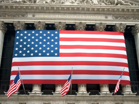 NEW YORK - CIRCA JULY 2009: The New York Stock Exchange circa July 2009 in New York City. It is the world's largest stock exchange by market capitalization of its listed companies.のeditorial素材