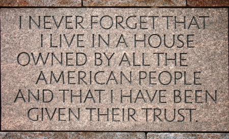 Quotation in the Franklin Delano Roosevelt Memorial in Washington DCのeditorial素材