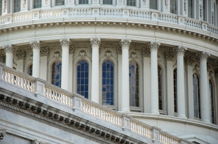 Outdoor closeup view of US Capitol in Washington DCの写真素材