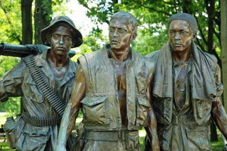 WASH DC - CIRCA JUNE 09: Sculptures of Vietnam War Veterans Memorial circa June 09 in Washington DC,...
