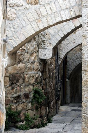 A street in the old city of Jerusalemの写真素材