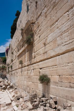 Walls of The Second Jewish Temple expanded by Herod currently used for islamic mosqueの写真素材